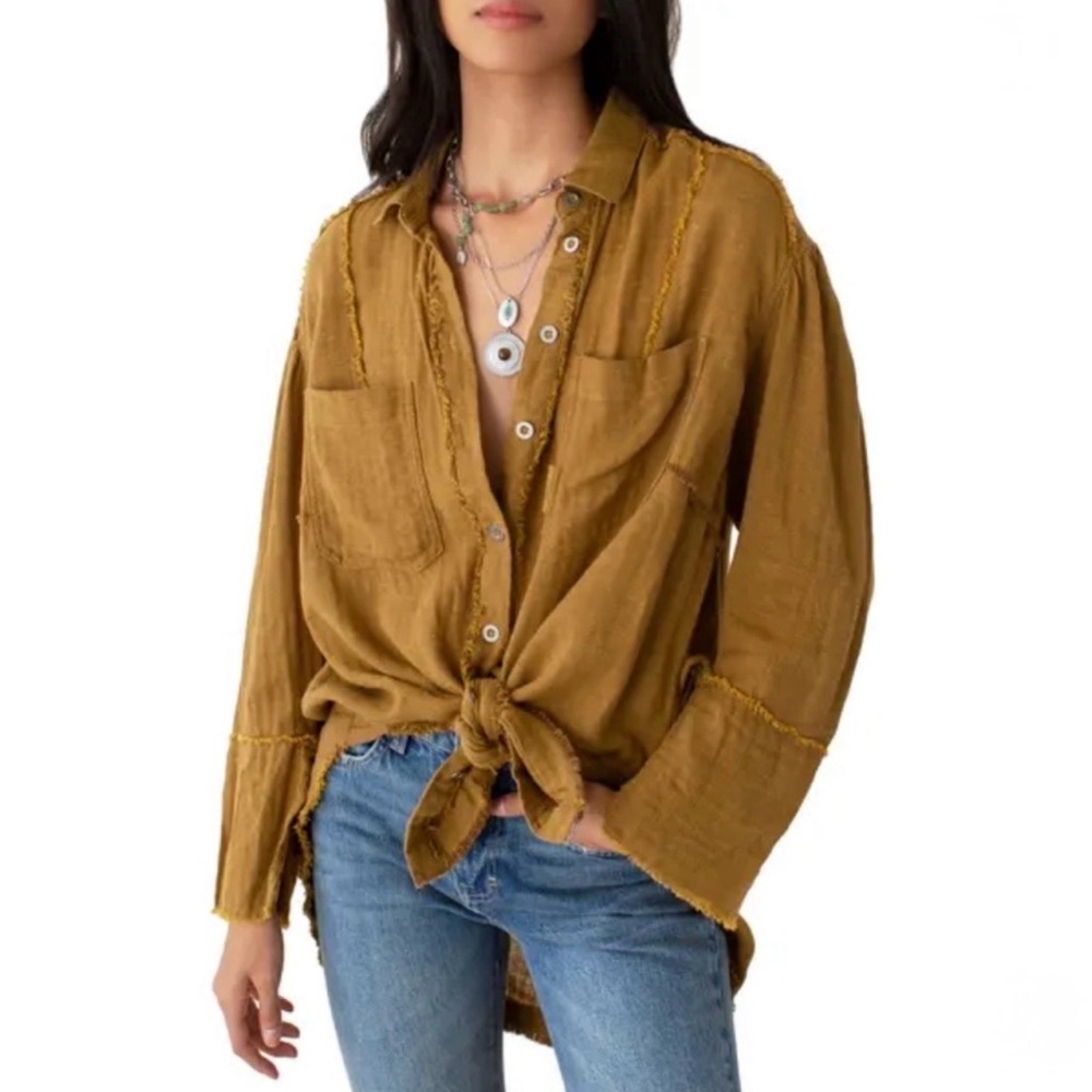 We The Free Button Down Shirt The Venice Blouse Size XS